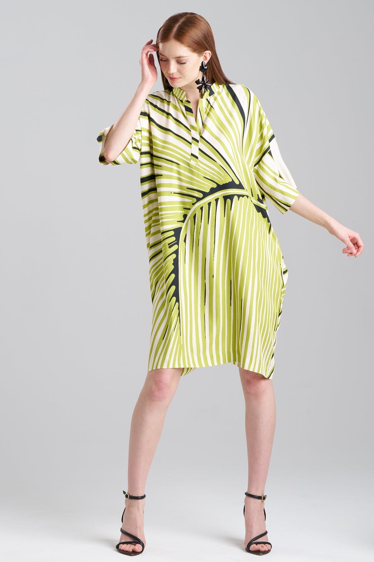 NATORI Yoshinoki Cotton Silk Caftan Dress