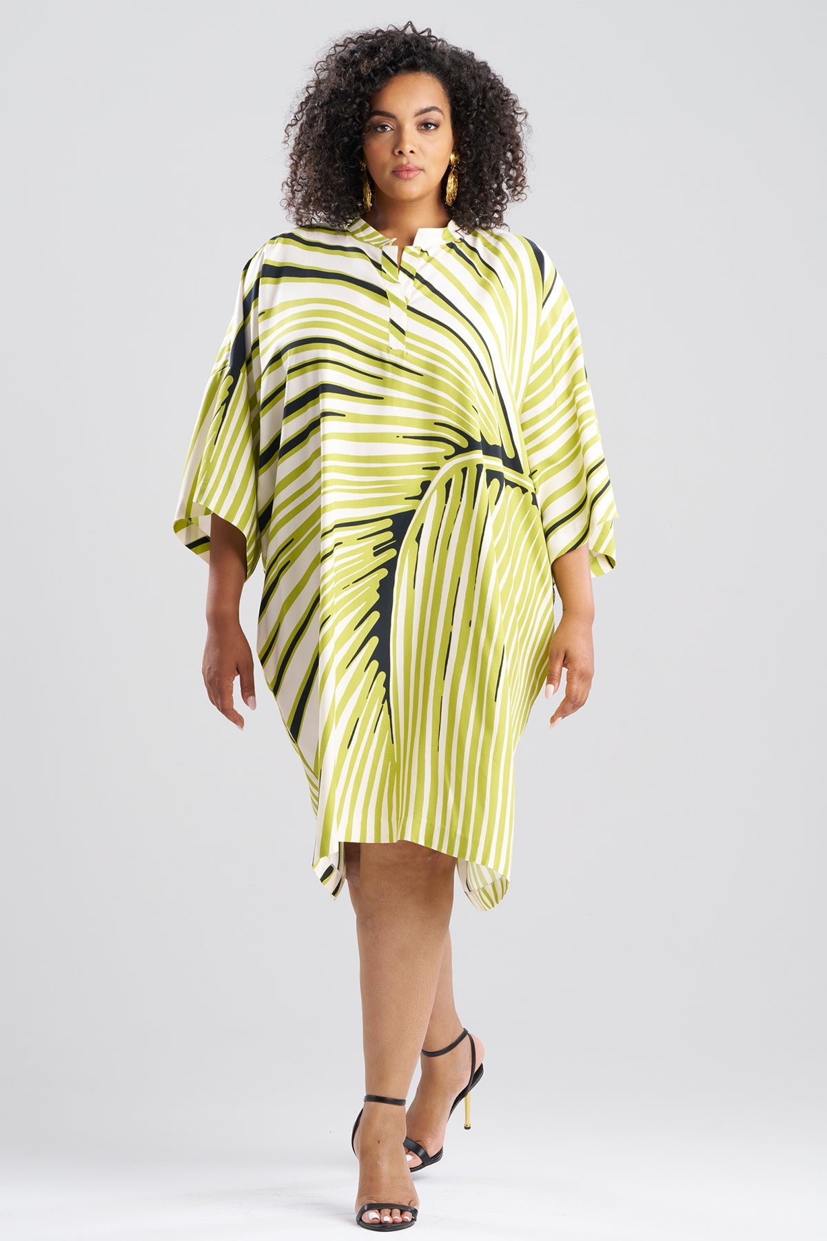 NATORI Yoshinoki Cotton Silk Caftan Dress