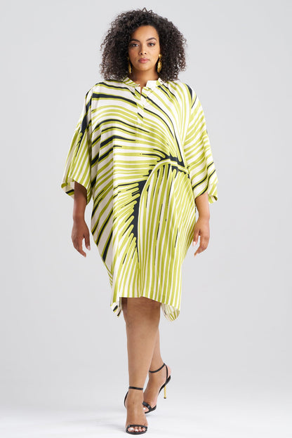 NATORI Yoshinoki Cotton Silk Caftan Dress