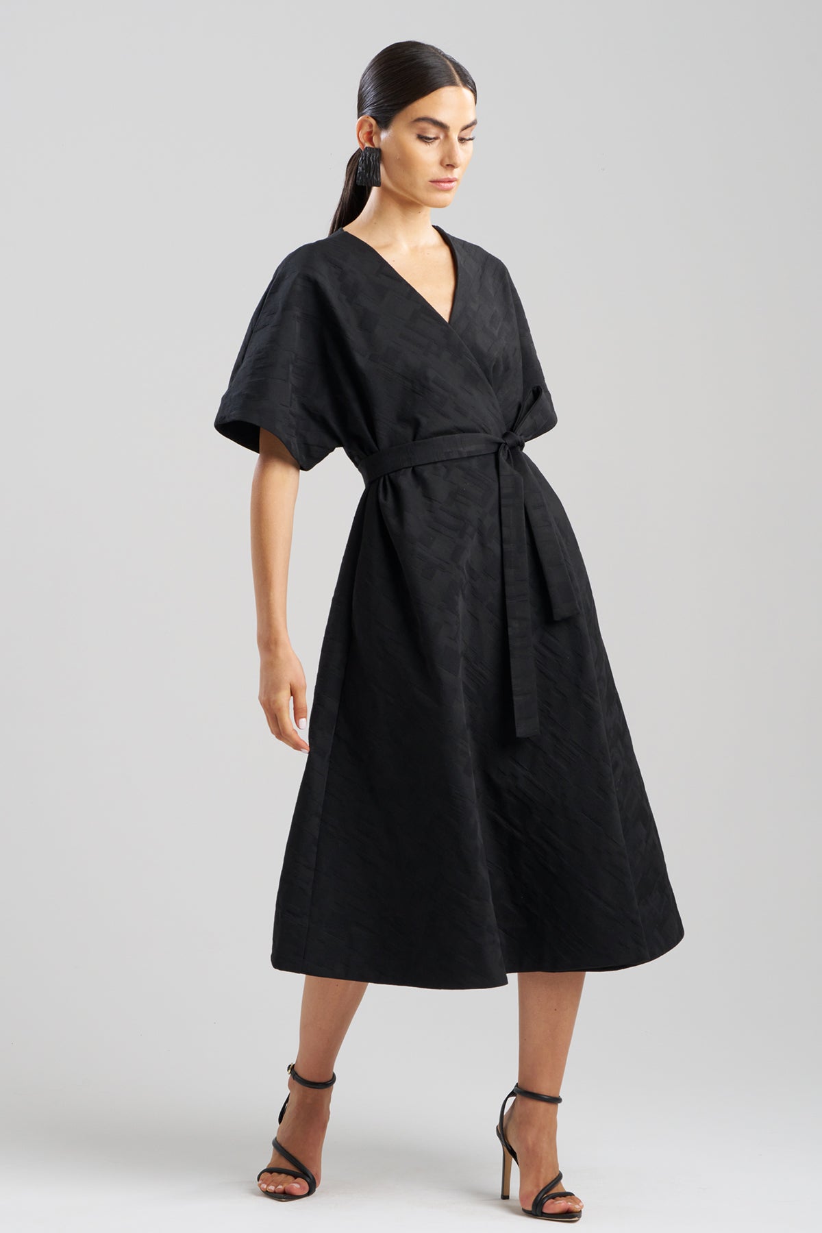 NATORI Buy Geo Texture Jacquard Kimono Wrap Dress online