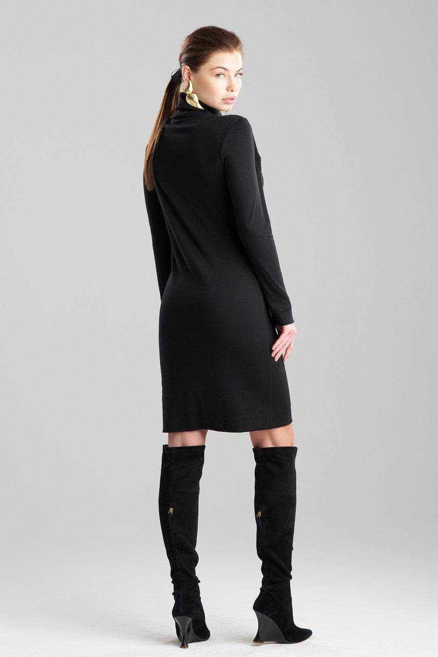 NATORI Buy Layering Jersey Turtleneck Dress in Black Online