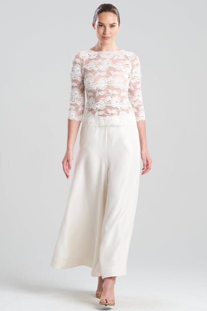 NATORI Buy Imagine Allover Lace Top in Warm White Online