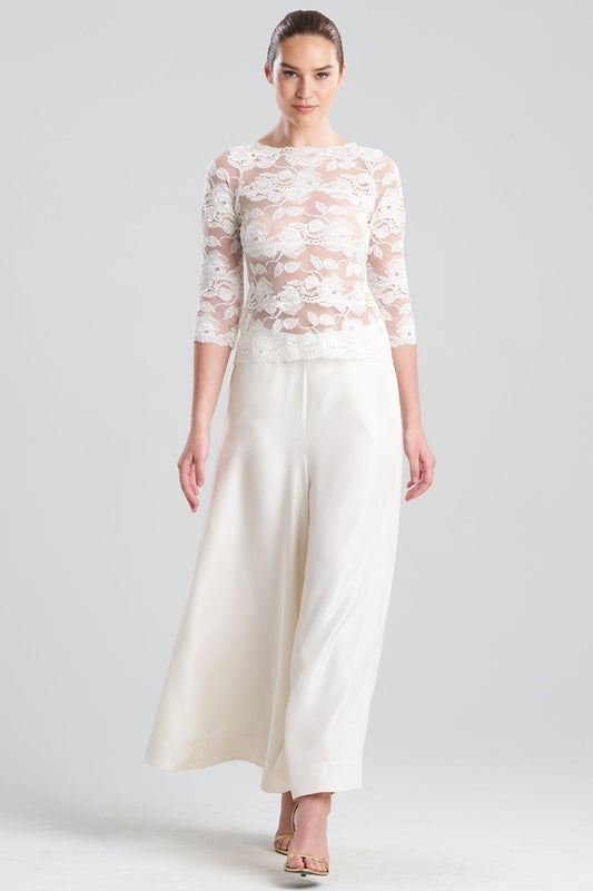 NATORI Buy Imagine Allover Lace Top in Warm White Online