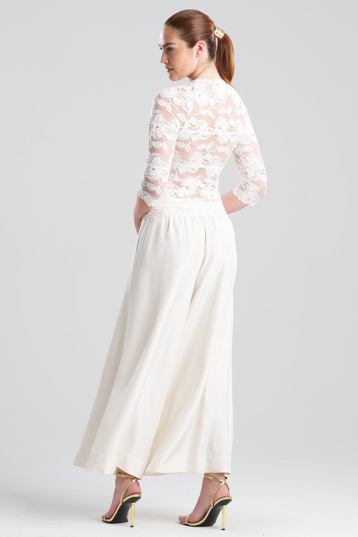 NATORI Buy Imagine Allover Lace Top in Warm White Online