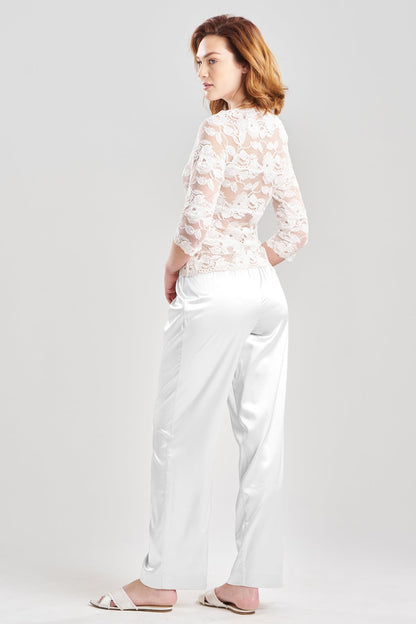 NATORI Buy Imagine Allover Lace Top in Warm White Online