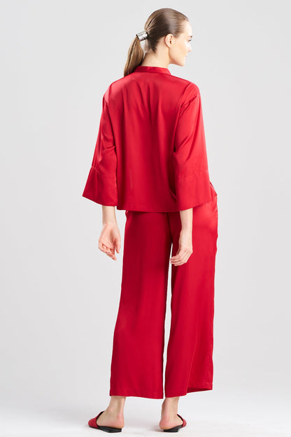 NATORI Satin Essentials Embroidered Mandarin PJ