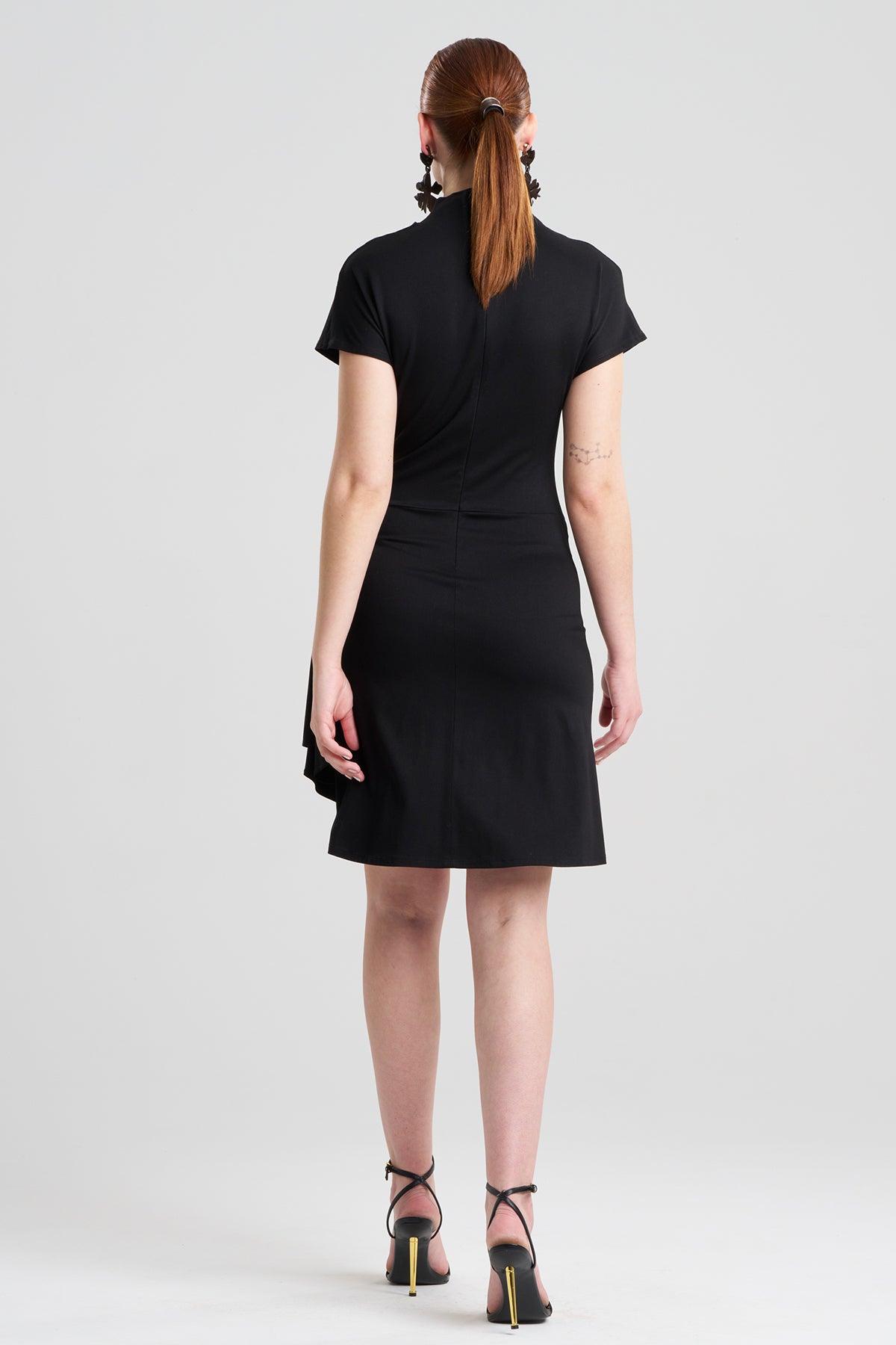 NATORI Crepe Knit Cascade Dress