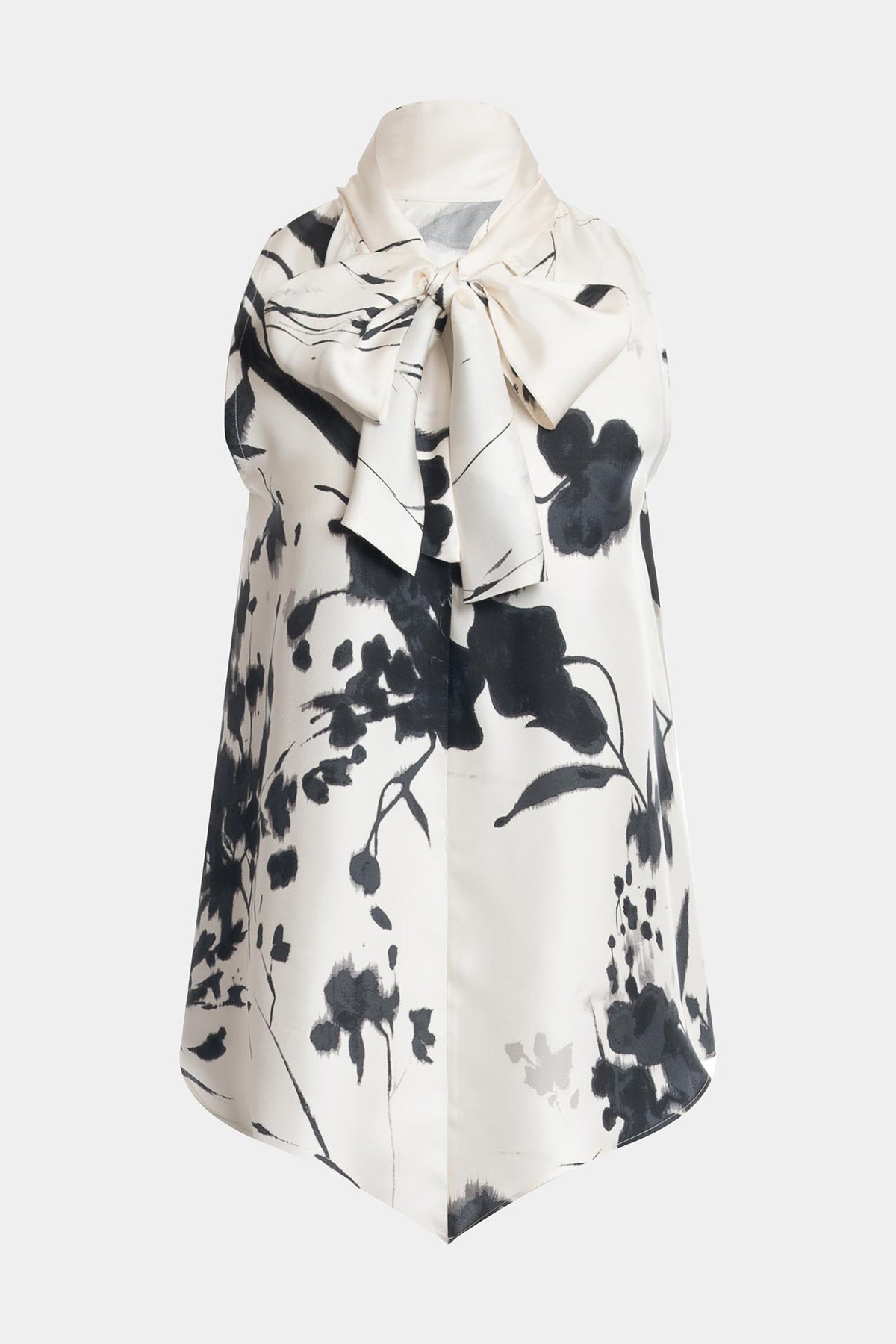 NATORI Nara Silk Twill Halter Scarf Top