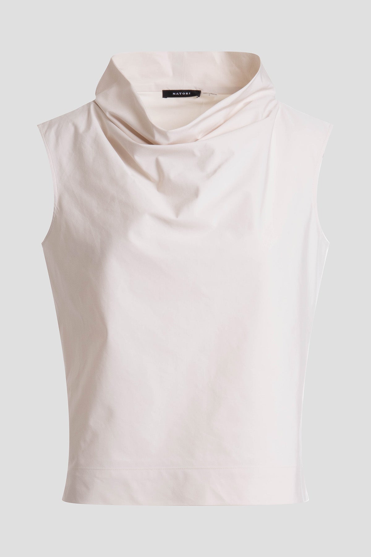 NATORI Tech Cotton Taffeta Funnel Neck Top