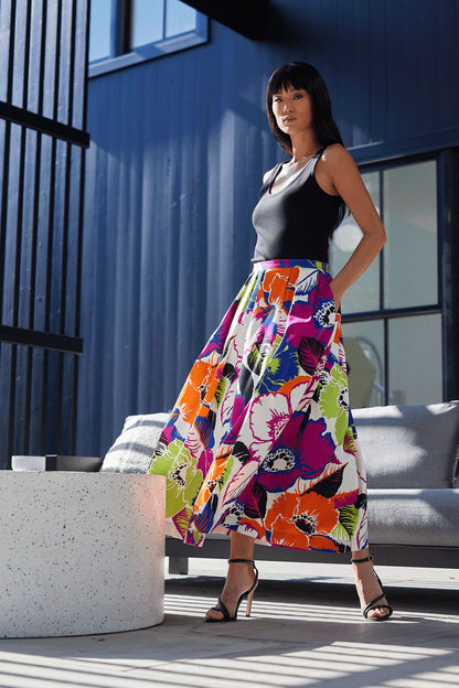 NATORI Buy Cote D'Azur Cotton Chino Maxi Skirt in Multi Online