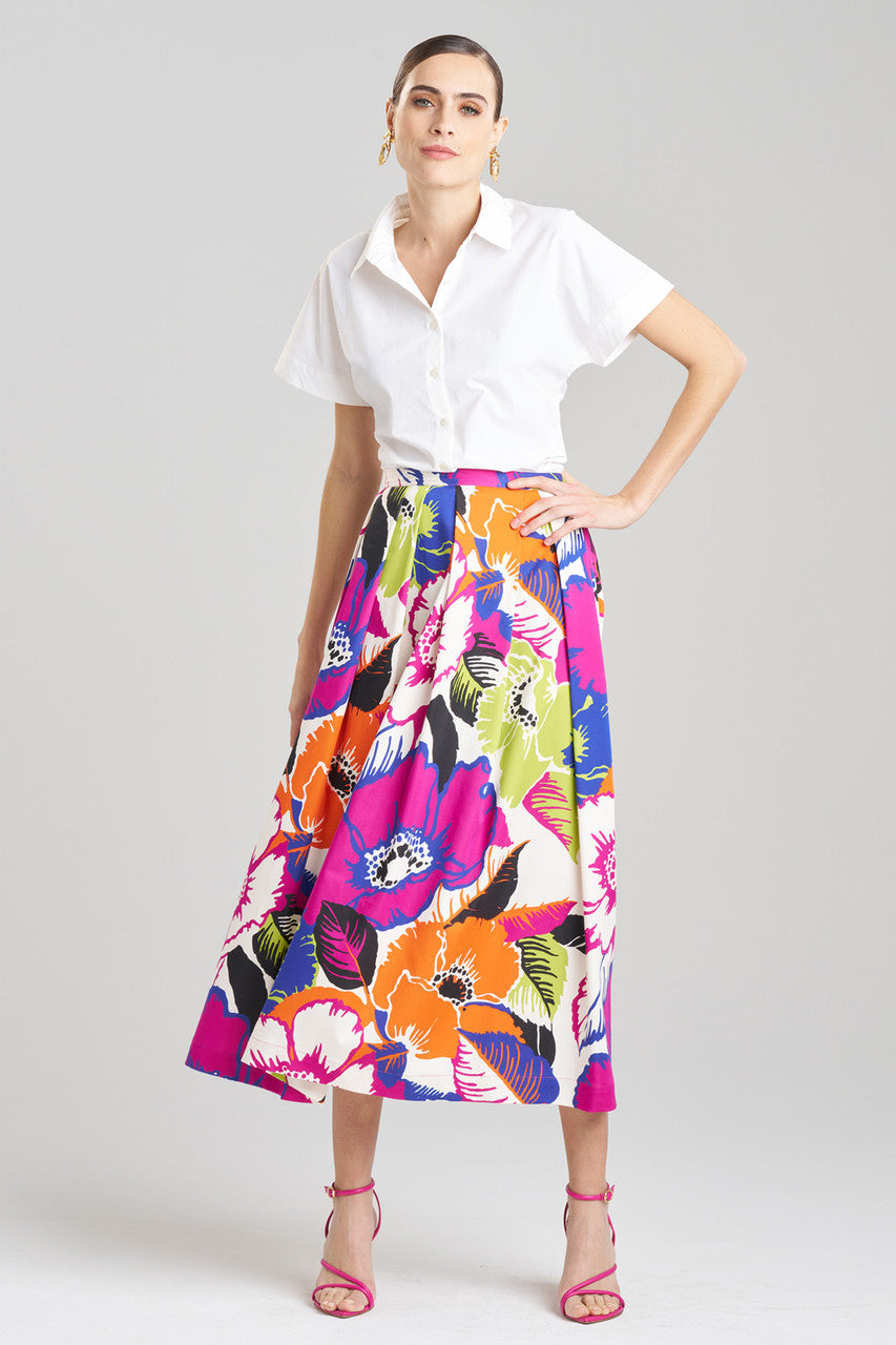 NATORI Buy Cote D'Azur Cotton Chino Maxi Skirt in Multi Online