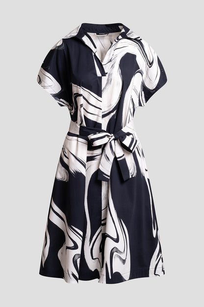 NATORI Kaze Cotton Short Sleeve Trapeze Dress