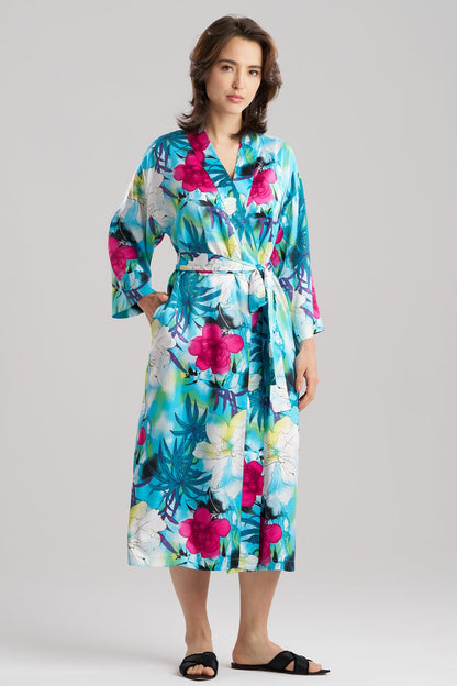 NATORI Viva Printed Satin Robe