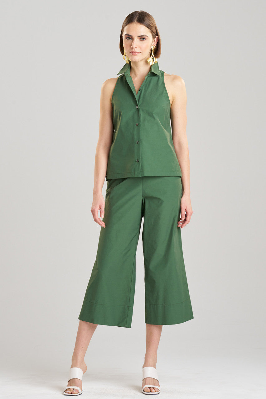 NATORI Buy Techno Poplin Sleeveless Shirt in Basil Online
