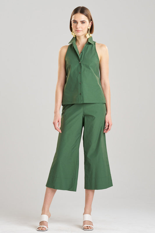 NATORI Buy Techno Poplin Sleeveless Shirt in Basil Online