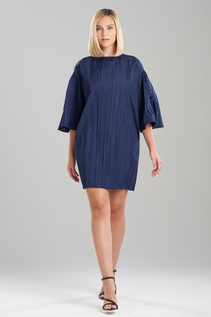 NATORI Buy Taffeta Plisse Dress in Midnight Navy Online