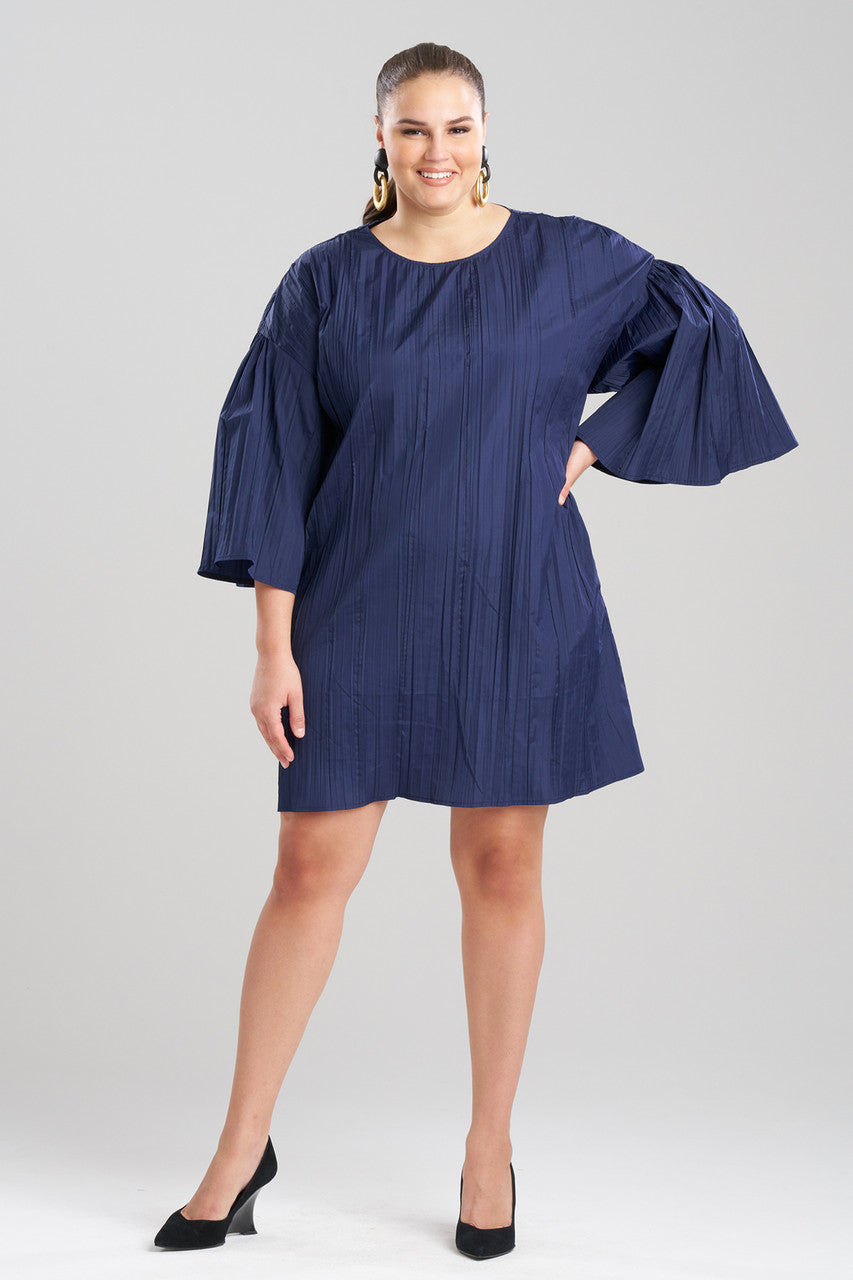 NATORI Buy Taffeta Plisse Dress in Midnight Navy Online