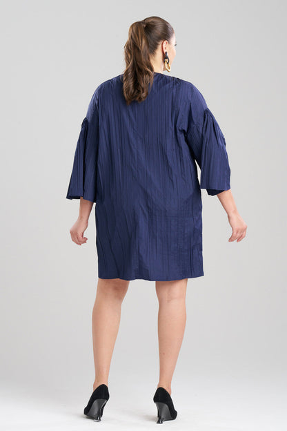 NATORI Buy Taffeta Plisse Dress in Midnight Navy Online