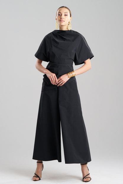 NATORI Buy Taffeta Draped Top in Black Online