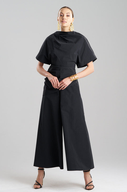 NATORI Buy Taffeta Draped Top in Black Online