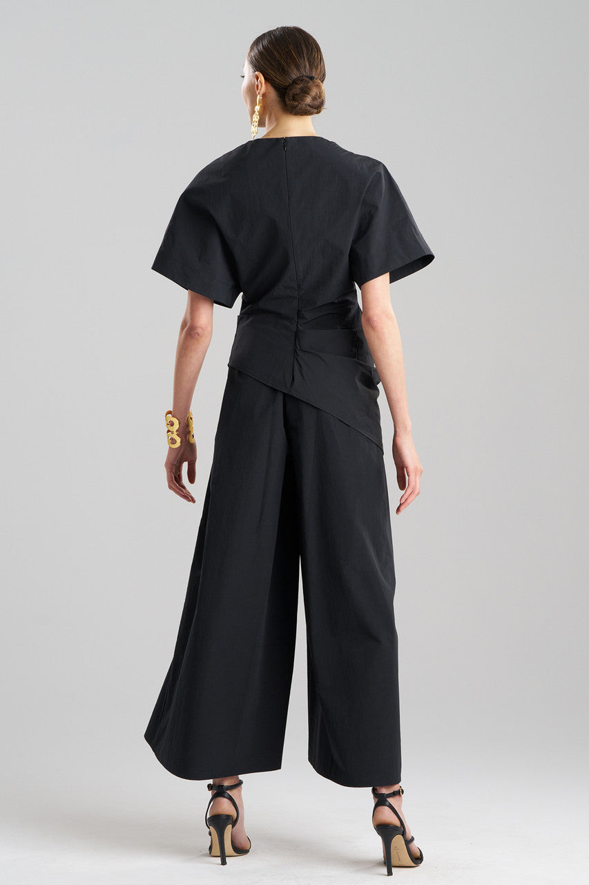 NATORI Buy Taffeta Draped Top in Black Online