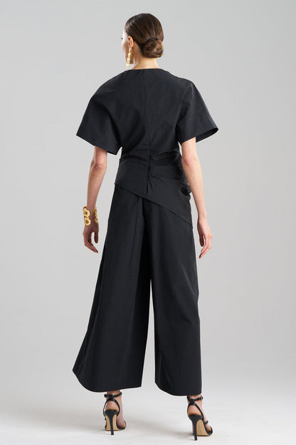 NATORI Buy Taffeta Draped Top in Black Online