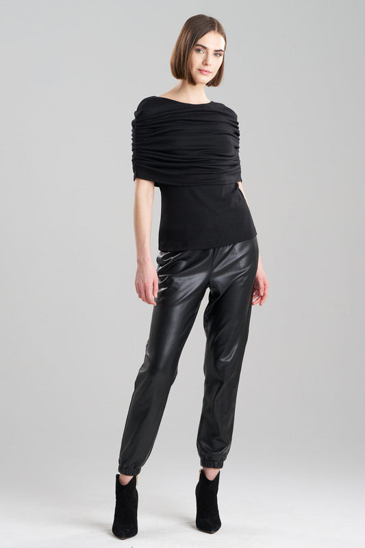 NATORI Buy Layering Jersey Rouched Top in Black Online