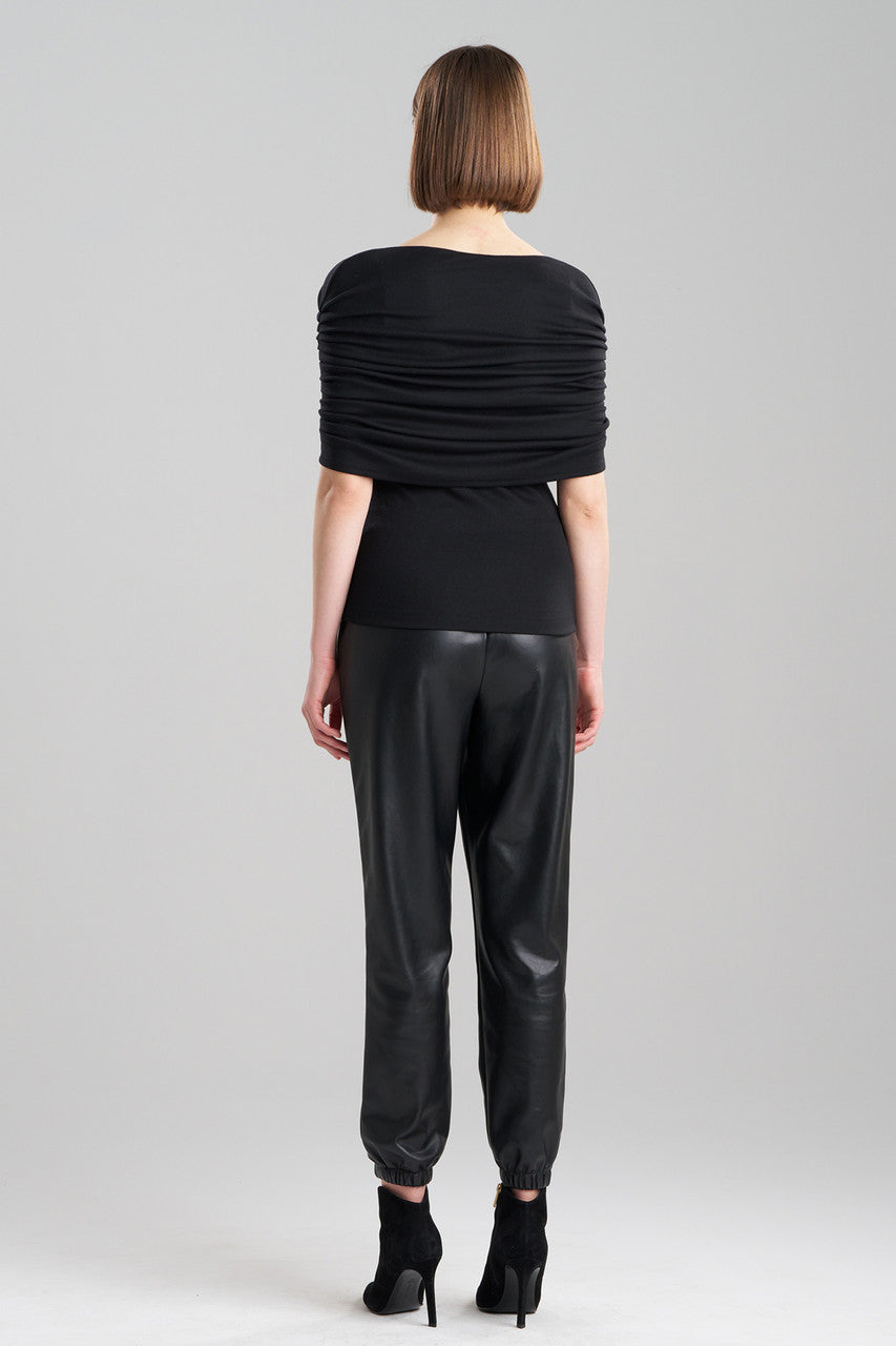 NATORI Buy Layering Jersey Rouched Top in Black Online