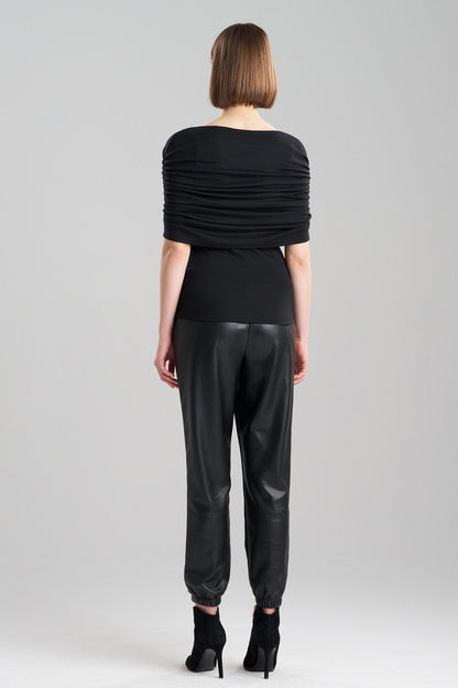 NATORI Buy Layering Jersey Rouched Top in Black Online