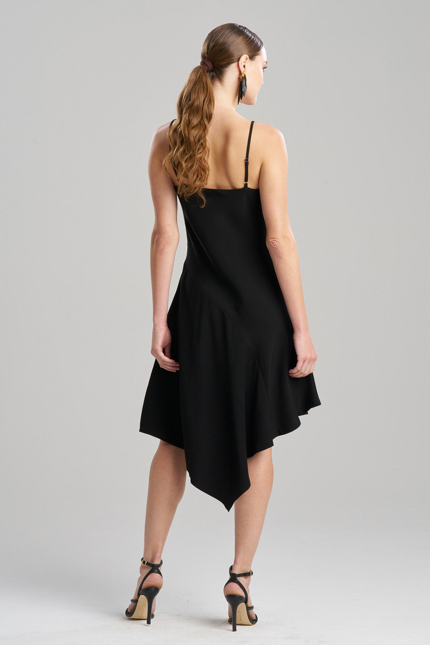 NATORI Buy Stretch Crepe Asymmetric Dress in Black Online