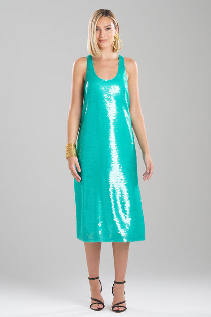 NATORI Buy Paillettes Dress in Teal Online