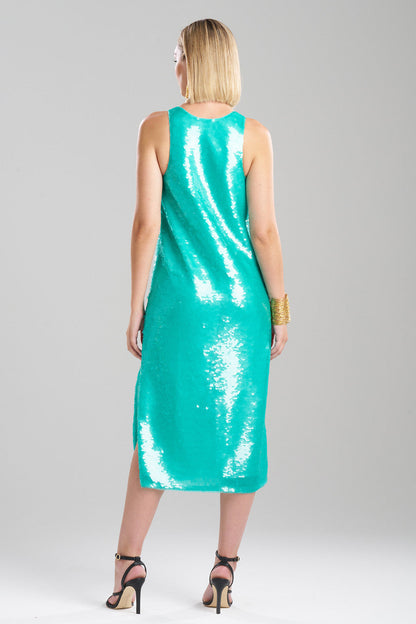 NATORI Buy Paillettes Dress in Teal Online