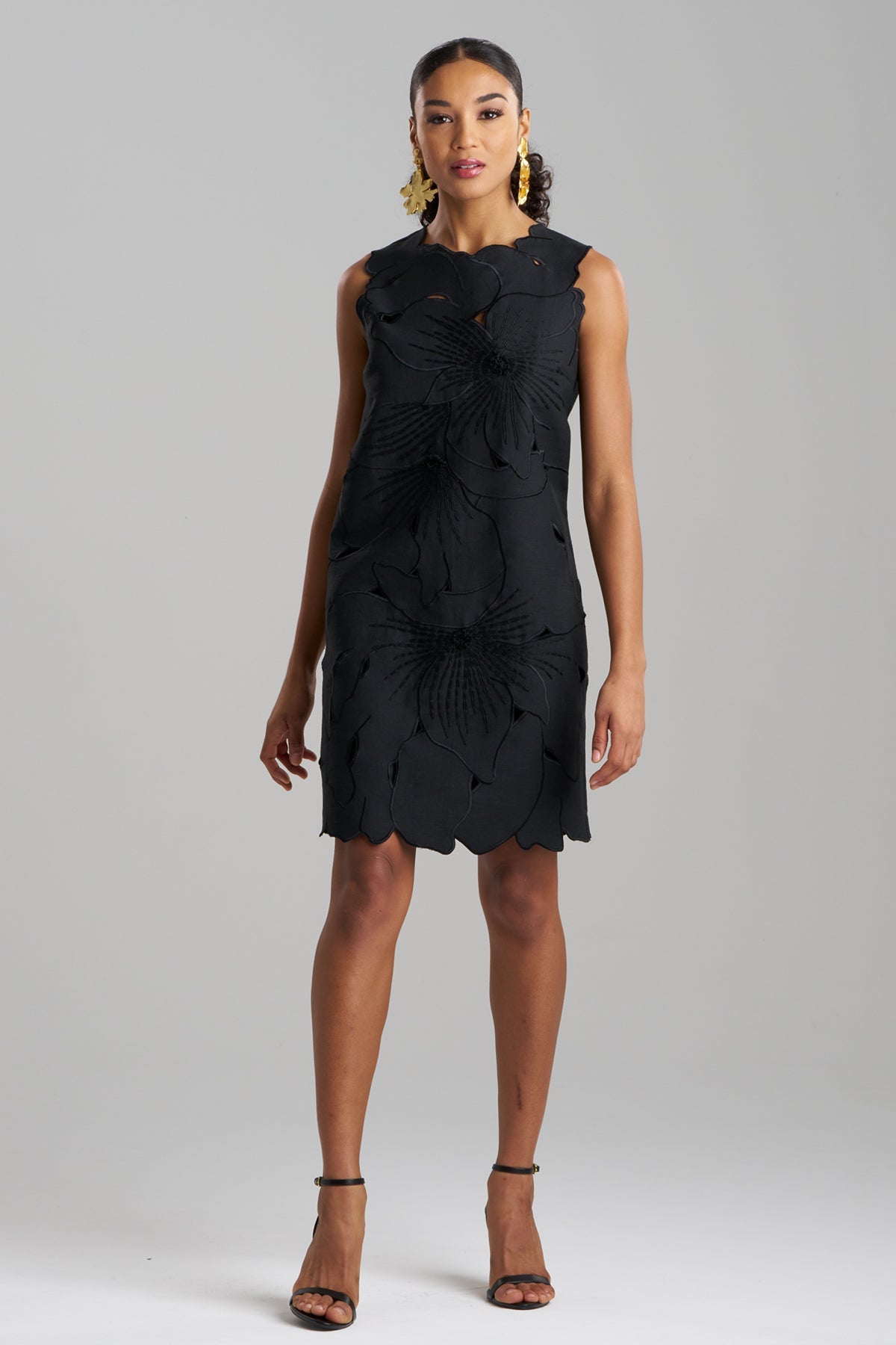 NATORI Couture Canvas Embellished Shift Dress